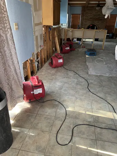 Structural drying equipment in a Bedford, TX home